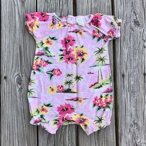 2/$10 Girls OLD NAVY Knit Tropical Summer Onepiece Romper Outfit 18 24 Months